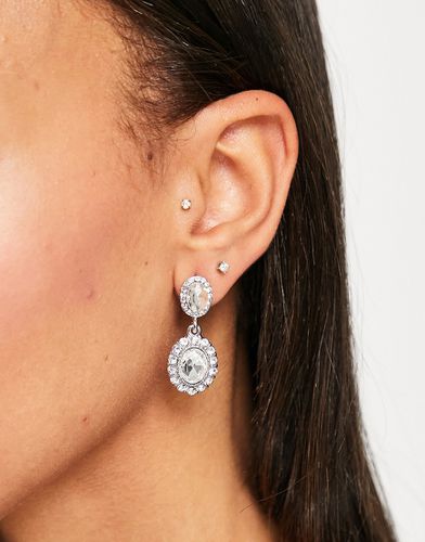 Boucles d'oreilles avec petit pendant ornées de deux cristaux - Asos Design - Modalova
