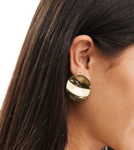 Boucles d'oreilles en plaqué or 14 carats avec détail circulaire abstrait - Asos Design - Modalova