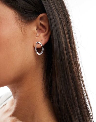 Boucles d'oreilles en plaqué argent avec cercle abstrait - Asos Design - Modalova