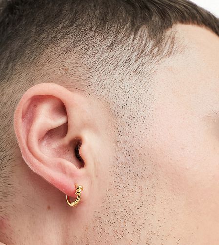 Boucles d'oreilles façon anneau noué en argent massif plaqué or 14 carats - Asos Design - Modalova