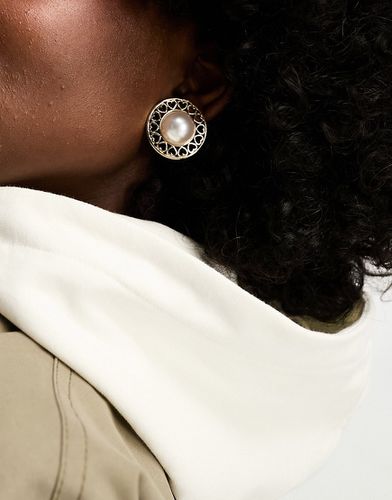 Boucles d'oreilles oversize avec fausse perle vintage - Asos Design - Modalova