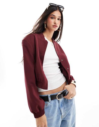 Bomber ajusté à épaulettes - Bordeaux - Asos Design - Modalova