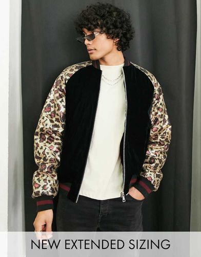 Bomber épais avec manches imprimé animal en sequins - Asos Design - Modalova