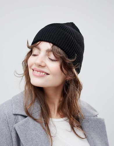 Bonnet en polyester à côtes anglaises - Anthracite - Asos Design - Modalova