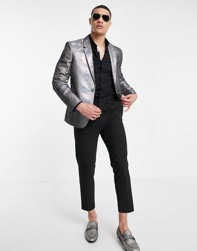 Blazer ajusté scintillant - Argenté - Asos Design - Modalova