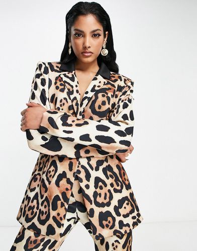 Blazer de tailleur en jersey à imprimé léopard - Asos Design - Modalova