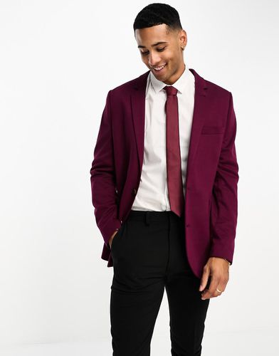 Blazer en jersey ultra ajusté - Bordeaux - Asos Design - Modalova