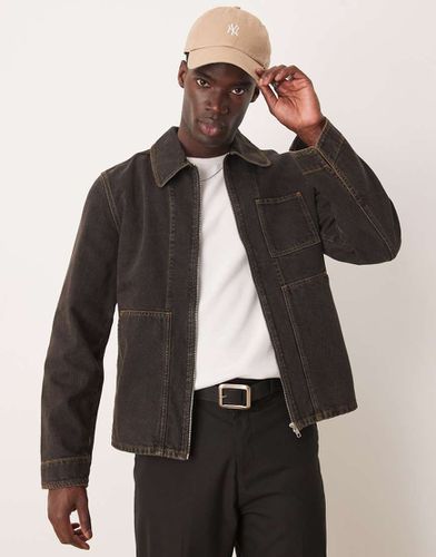 Blouson harrington oversize - délavé - Asos Design - Modalova