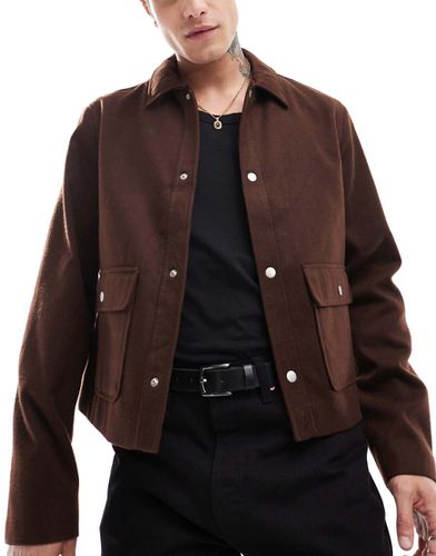 Blouson Harrington coupe carrée aspect laine - Asos Design - Modalova