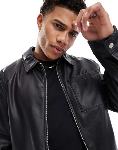 Blouson Harrington en imitation cuir - Asos Design - Modalova