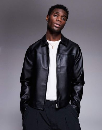 Blouson Harrington en imitation cuir - Asos Design - Modalova