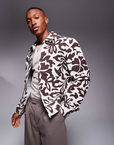 Blouson Harrington en jacquard à fleurs - Asos Design - Modalova