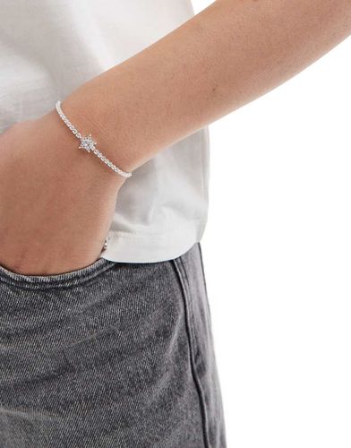 Bracelet d'amitié en plaqué argent orné d'un détail étoile en zircon cubique avec pochette cadeau - Asos Design - Modalova