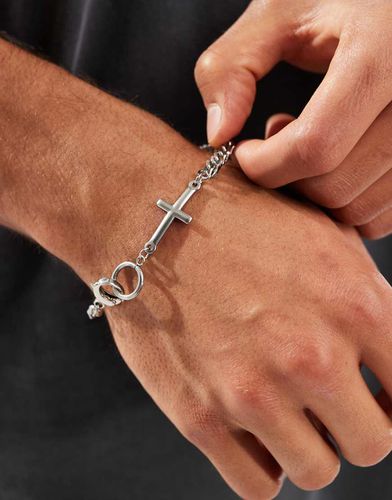 Bracelet en acier inoxydable étanche avec croix - Asos Design - Modalova