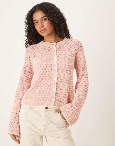 Gilet au crochet en points de feston - clair - Asos Design - Modalova