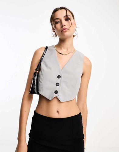 Gilet de tailleur court à boutons contrastants - clair - Asos Design - Modalova