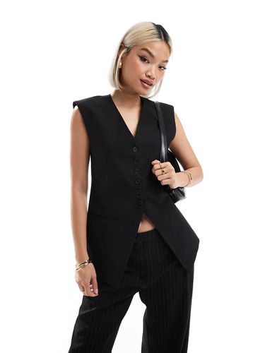 Gilet de tailleur long à épaules oversize - Asos Design - Modalova