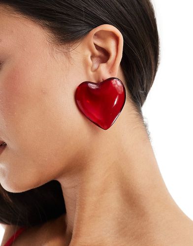 Grosses boucles d'oreilles à caur bombé - Asos Design - Modalova