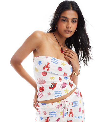 Ensemble bandeau texturé à imprimé nourriture estivale - Asos Design - Modalova