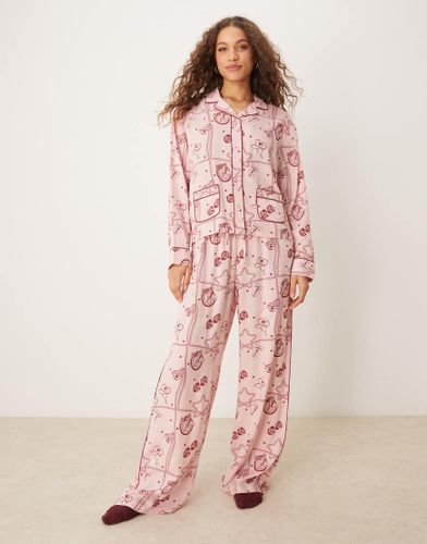 Ensemble de pyjama large en modal avec chemise à imprimé rodéo - Asos Design - Modalova