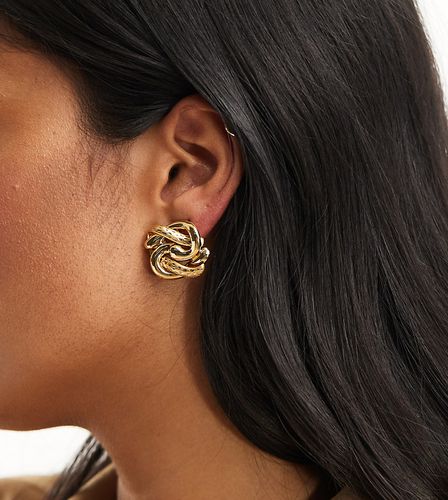 Édition limitée - Boucles d'oreille en plaqué or 14 carats effet vintage à motif noué - Asos Design - Modalova