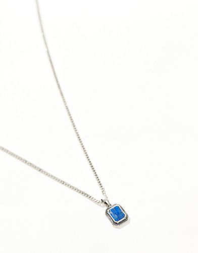 Festival - Collier avec pendentif carré à pierre de lapis-lazuli semi-précieuse - Asos Design - Modalova