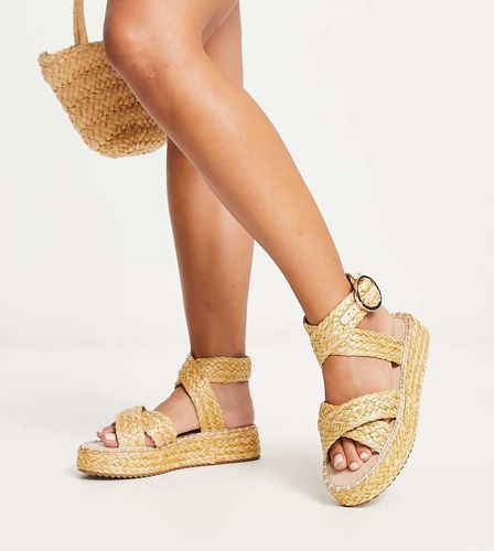 Journey - Espadrilles larges en raphia - Neutre - Asos Design - Modalova