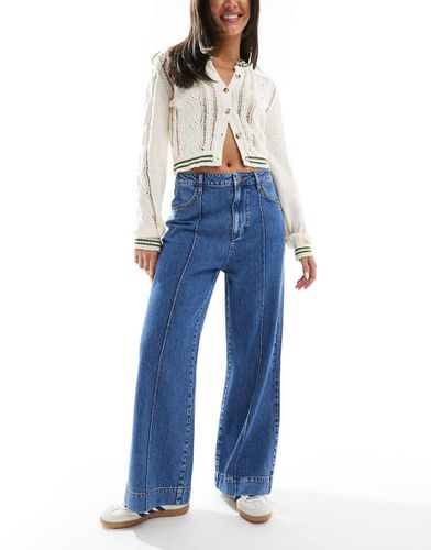 Jean large à plis nervurés - moyen - Asos Design - Modalova