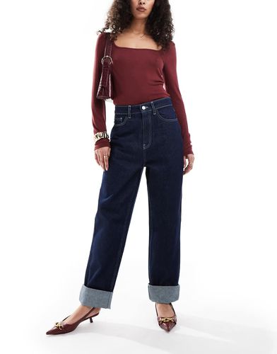 Jean mom à taille haute - Indigo délavé - Asos Design - Modalova