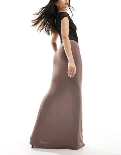 Jupe texturée coupe longue et moulante à ourlet plongeant - Asos Design - Modalova