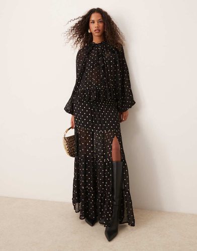 Jupe longue à pois métallisés - Noir et doré - Asos Design - Modalova