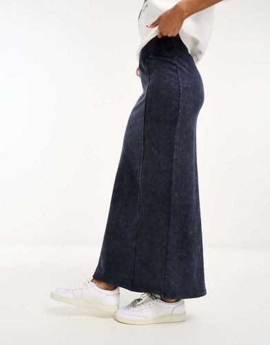 Jupe longue en jersey - Indigo denim délavé - Asos Design - Modalova