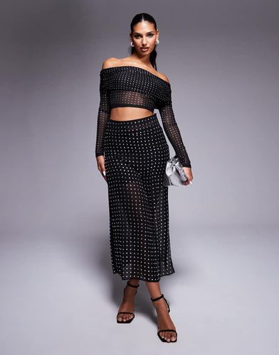 Jupe longue transparente à strass thermocollés - Asos Design - Modalova