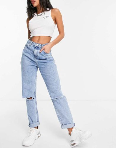 Original - Jean mom taille haute déchiré - Délavage clair - Asos Design - Modalova