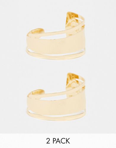 Lot de 2 bracelets manchettes à texture martelée - Asos Design - Modalova