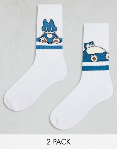 Lot de 2 paires de chaussettes à imprimé Pokémon Ronflex - Asos Design - Modalova