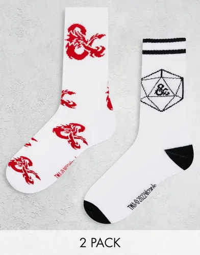 Lot de 2 paires de chaussettes de sport à motifs Donjons et Dragons - Asos Design - Modalova