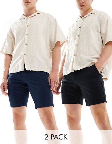 Lot de 2 shorts chino mi-longs coupe skinny - et bleu marine - Économie - Asos Design - Modalova