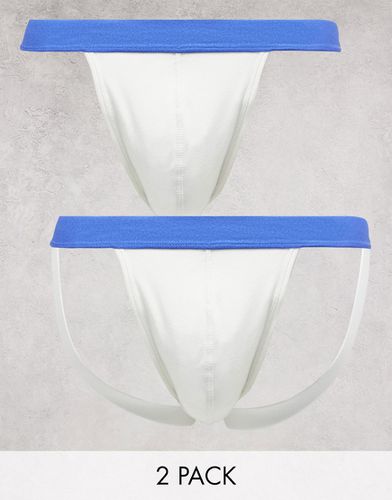 Lot de 2 strings fesses nues avec taille bleu contrastant - Asos Design - Modalova