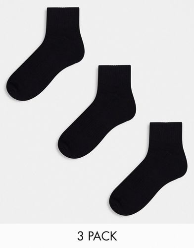 Lot de 3 paires de chaussettes de sport avec semelle et voûte plantaire en tissu éponge - Asos Design - Modalova