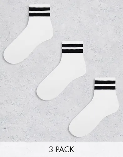 Lot de 3 paires de chaussettes en tissu éponge - à rayures - Asos Design - Modalova