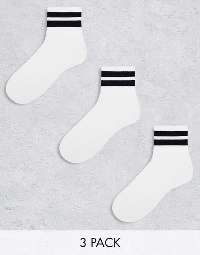 Lot de 3 paires de chaussettes en tissu éponge - à rayures - Asos Design - Modalova