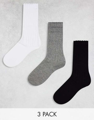 Lot de 3 paires de chaussettes montantes - Asos Design - Modalova