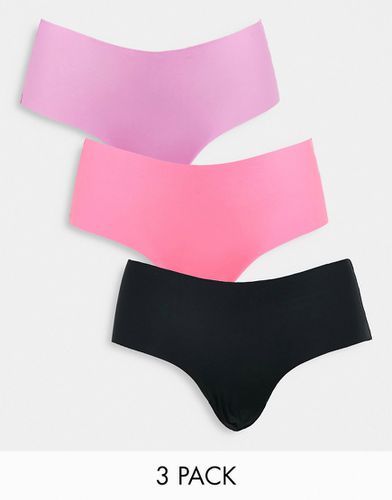 Lot de 3 shortys anti-démarcations - Noir, rose et violet - Asos Design - Modalova