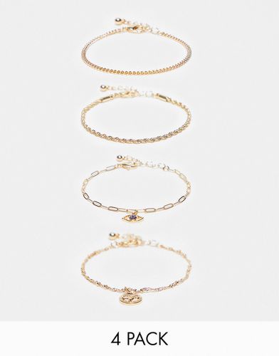 Lot de 4 bracelets avec pendentifs ail et serpent - Asos Design - Modalova