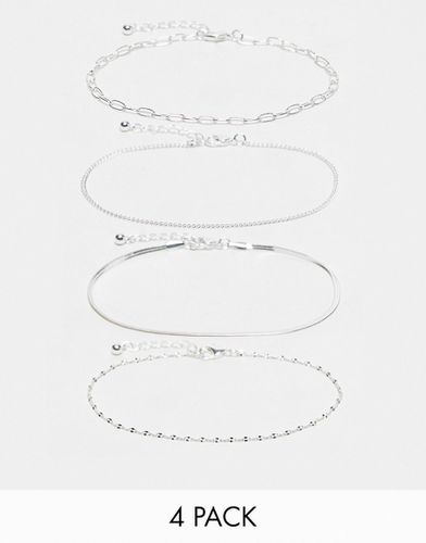 Lot de 4 bracelets de cheville avec chaînes - Asos Design - Modalova