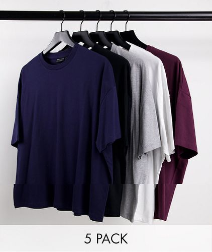 Lot de 5 t-shirts oversize - Asos Design - Modalova