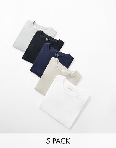 Lot de 5 t-shirts ras de cou moulants - Asos Design - Modalova