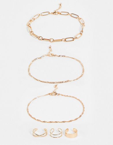 Lot de 6 bracelets de cheville et bagues d'orteil - Asos Design - Modalova