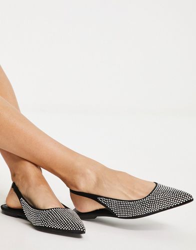 Lala - Chaussures plates pointues à strass et bride arrière - /argenté - Asos Design - Modalova